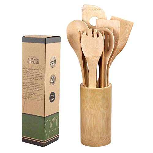 Kitchen Utensils Set | Eco-Friendly Natural Bamboo | Storage Holder | 8 Pieces 2 Kitchen Utensils Set | Eco-Friendly Natural Bamboo | Storage Holder | 8 Pieces - Image 2