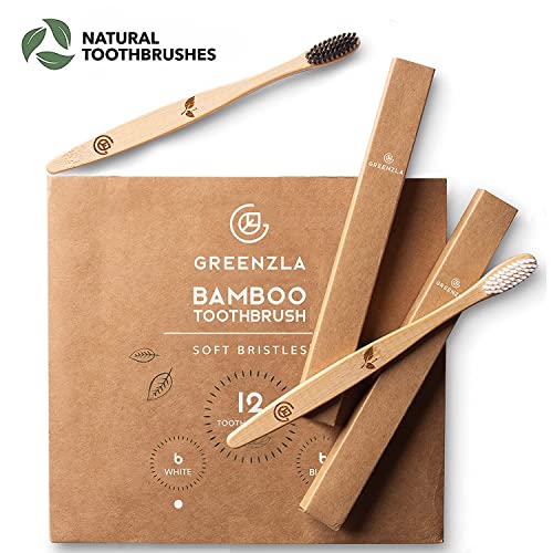 Greenzla Bamboo Toothbrushes (12 Pack) | BPA Free Soft Bristles | Eco-Friendly, Natural Bamboo Toothbrush Set | Biodegradable & Compostable Charcoal Wooden Toothbrushes 5 Greenzla Bamboo Toothbrushes (12 Pack) | BPA Free Soft Bristles | Eco-Friendly, Natural Bamboo Toothbrush Set | Biodegradable & Compostable Charcoal Wooden Toothbrushes - Image 5