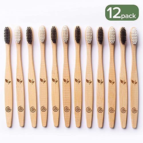 Greenzla Bamboo Toothbrushes (12 Pack) | BPA Free Soft Bristles | Eco-Friendly, Natural Bamboo Toothbrush Set | Biodegradable & Compostable Charcoal Wooden Toothbrushes 6 Greenzla Bamboo Toothbrushes (12 Pack) | BPA Free Soft Bristles | Eco-Friendly, Natural Bamboo Toothbrush Set | Biodegradable & Compostable Charcoal Wooden Toothbrushes - Image 6
