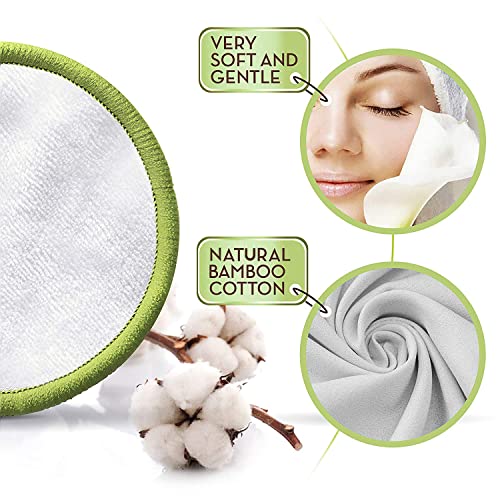 Greenzla Reusable Makeup Remover Pads (20 Pack) with Washable Laundry Bag and Round Box for Storage | Natural Bamboo and Organic Cotton Rounds for All Skin Types - Eco-Friendly Reusable Cotton Pads 2 Greenzla Reusable Makeup Remover Pads (20 Pack) with Washable Laundry Bag and Round Box for Storage | Natural Bamboo and Organic Cotton Rounds for All Skin Types - Eco-Friendly Reusable Cotton Pads - Image 2