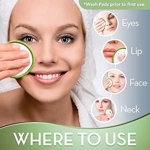Greenzla Reusable Makeup Remover Pads (20 Pack) with Washable Laundry Bag and Round Box for Storage | Natural Bamboo and Organic Cotton Rounds for All Skin Types - Eco-Friendly Reusable Cotton Pads 3 Greenzla Reusable Makeup Remover Pads (20 Pack) with Washable Laundry Bag and Round Box for Storage | Natural Bamboo and Organic Cotton Rounds for All Skin Types - Eco-Friendly Reusable Cotton Pads - Image 3