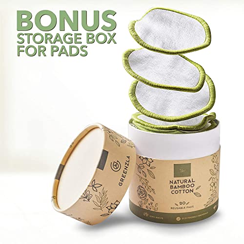 Greenzla Reusable Makeup Remover Pads (20 Pack) with Washable Laundry Bag and Round Box for Storage | Natural Bamboo and Organic Cotton Rounds for All Skin Types - Eco-Friendly Reusable Cotton Pads 5 Greenzla Reusable Makeup Remover Pads (20 Pack) with Washable Laundry Bag and Round Box for Storage | Natural Bamboo and Organic Cotton Rounds for All Skin Types - Eco-Friendly Reusable Cotton Pads - Image 5