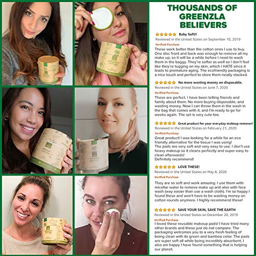 Greenzla Reusable Makeup Remover Pads (20 Pack) with Washable Laundry Bag and Round Box for Storage | Natural Bamboo and Organic Cotton Rounds for All Skin Types - Eco-Friendly Reusable Cotton Pads 6 Greenzla Reusable Makeup Remover Pads (20 Pack) with Washable Laundry Bag and Round Box for Storage | Natural Bamboo and Organic Cotton Rounds for All Skin Types - Eco-Friendly Reusable Cotton Pads - Image 6