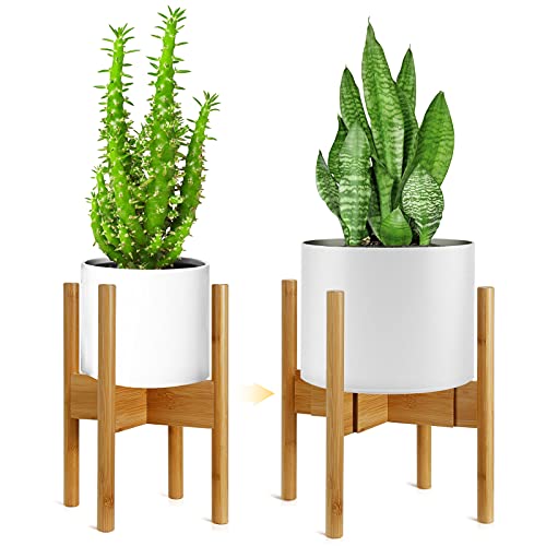 Gunolye 2 Set Adjustable Bamboo Plant Stand, Expandable Plant Holder,Flower Pot Display Stand,Modern Flower Potted Holder Rack for Indoor Outdoor,Fit 20-30 Centimeter Pots (Plant & Pot Not Included) 1 Gunolye 2 Set Adjustable Bamboo Plant Stand, Expandable Plant Holder,Flower Pot Display Stand,Modern Flower Potted Holder Rack for Indoor Outdoor,Fit 20-30 Centimeter Pots (Plant & Pot Not Included)