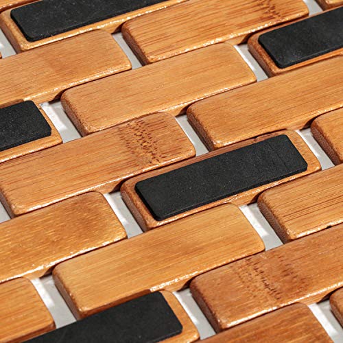 HANKEY Multipurpose Bamboo Bath Mat For Shower Spa Sauna with Non Slip Feet | Indoor Outdoor Use for Kitchen Bedroom Bathroom Toilet Doormat Pet Mat | 60 x 40 cm (23.6 x 16) 5 HANKEY Multipurpose Bamboo Bath Mat For Shower Spa Sauna with Non Slip Feet | Indoor Outdoor Use for Kitchen Bedroom Bathroom Toilet Doormat Pet Mat | 60 x 40 cm (23.6 x 16) - Image 5