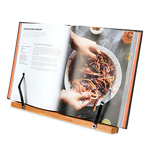 H&S Recipe Book Stand - Book Holder - Cookbook Stand for Kitchen - Bamboo Cookbook Holders for Reading - Recipe Stands with 6 Angle Options - Hands Free Page Holder - Folds Away 3 H&S Recipe Book Stand - Book Holder - Cookbook Stand for Kitchen - Bamboo Cookbook Holders for Reading - Recipe Stands with 6 Angle Options - Hands Free Page Holder - Folds Away - Image 3