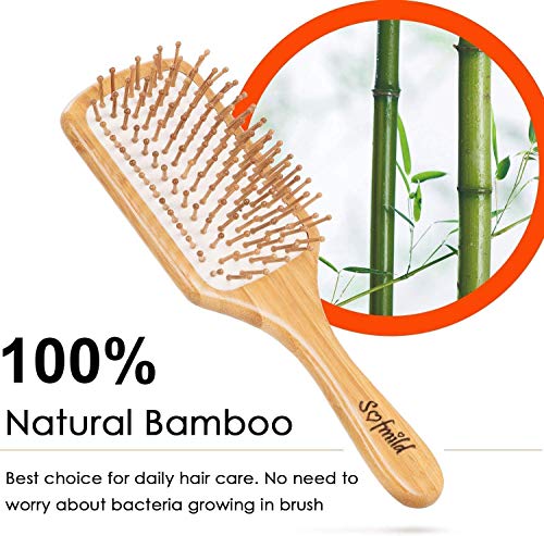 Hair Brush, Eco-Friendly Natural Wooden Bamboo Paddle Hairbrush for Long Short Curly Thick Thin Hair for Men Women Kids, Massaging Scalp, Reducing Tangle & Hair Breakage, Promoting Hair Growth 3 Hair Brush, Eco-Friendly Natural Wooden Bamboo Paddle Hairbrush for Long Short Curly Thick Thin Hair for Men Women Kids, Massaging Scalp, Reducing Tangle & Hair Breakage, Promoting Hair Growth - Image 3