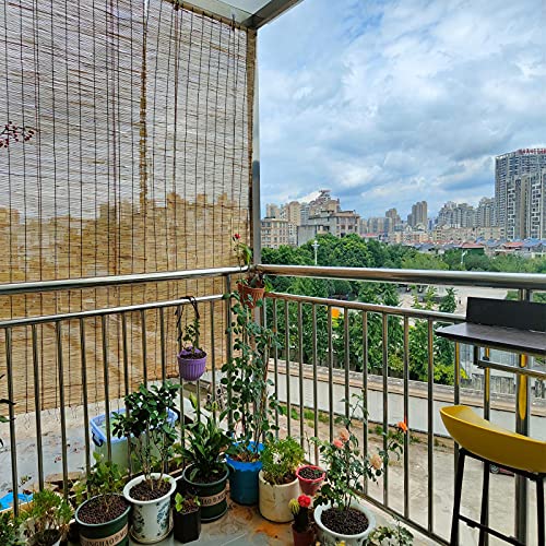 Hand-Woven Natural Reed Curtains,Bamboo Roller Blinds With Lifter Bamboo Outdoor Shades For Window Light Filtering Anti-Uv Retro Waterproof, For Patio Garden Door 40x100cm/15.7x39.3in 4 Hand-Woven Natural Reed Curtains,Bamboo Roller Blinds With Lifter Bamboo Outdoor Shades For Window Light Filtering Anti-Uv Retro Waterproof, For Patio Garden Door 40x100cm/15.7x39.3in - Image 4