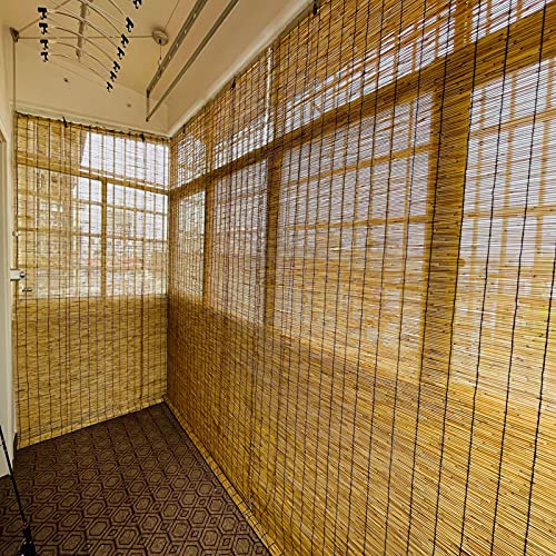 Hand-Woven Natural Reed Curtains,Bamboo Roller Blinds With Lifter Bamboo Outdoor Shades For Window Light Filtering Anti-Uv Retro Waterproof, For Patio Garden Door 40x100cm/15.7x39.3in 5 Hand-Woven Natural Reed Curtains,Bamboo Roller Blinds With Lifter Bamboo Outdoor Shades For Window Light Filtering Anti-Uv Retro Waterproof, For Patio Garden Door 40x100cm/15.7x39.3in - Image 5