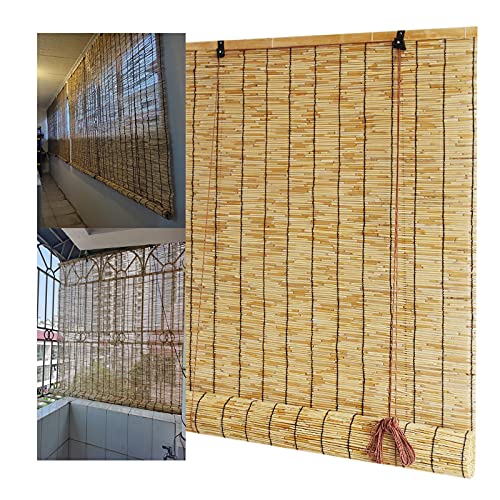 Hand-Woven Natural Reed Curtains,Bamboo Roller Blinds With Lifter Bamboo Outdoor Shades For Window Light Filtering Anti-Uv Retro Waterproof, For Patio Garden Door 40x100cm/15.7x39.3in 1 Hand-Woven Natural Reed Curtains,Bamboo Roller Blinds With Lifter Bamboo Outdoor Shades For Window Light Filtering Anti-Uv Retro Waterproof, For Patio Garden Door 40x100cm/15.7x39.3in