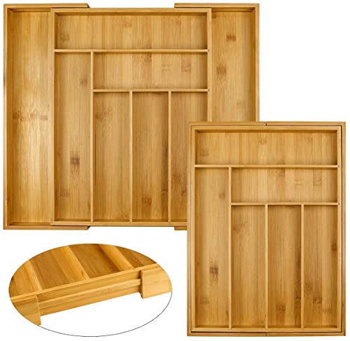 Harcas Bamboo Cutlery Tray. 6-8 Compartment Utensil Holder for Kitchen Drawer. Large Extendable Size Organiser for Knife, Forks and Cutlery. Cutlery Not Included 6 Harcas Bamboo Cutlery Tray. 6-8 Compartment Utensil Holder for Kitchen Drawer. Large Extendable Size Organiser for Knife, Forks and Cutlery. Cutlery Not Included - Image 6