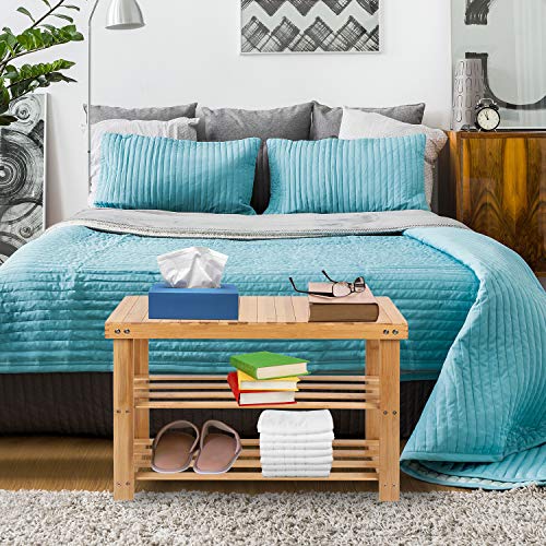 Hossejoy Bamboo Shoe Bench, 3 Tier Shoe Rack Storage Organiser, Shoe Racks Storage Shelf Organizer, Ideal for Entryway, Living Room, Hallway (70 x 28 x 45cm) 4 Hossejoy Bamboo Shoe Bench, 3 Tier Shoe Rack Storage Organiser, Shoe Racks Storage Shelf Organizer, Ideal for Entryway, Living Room, Hallway (70 x 28 x 45cm) - Image 4