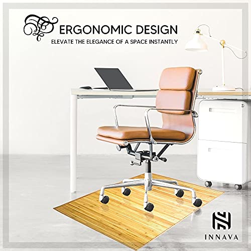 Innava Office Bamboo Chair Mat | Eco-friendly Rectangle Floor Protector Mat for Carpet Floor, Desk Chair Mat 90cmx120cm… 2 Innava Office Bamboo Chair Mat | Eco-friendly Rectangle Floor Protector Mat for Carpet Floor, Desk Chair Mat 90cmx120cm… - Image 2