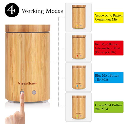 InnoGear Real Bamboo Essential Oil Diffuser 160ml Ultrasonic Aromatherapy Diffusers Cool Mist Humidifier with 7 LED… 2 InnoGear Real Bamboo Essential Oil Diffuser 160ml Ultrasonic Aromatherapy Diffusers Cool Mist Humidifier with 7 LED… - Image 2