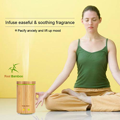 InnoGear Real Bamboo Essential Oil Diffuser 160ml Ultrasonic Aromatherapy Diffusers Cool Mist Humidifier with 7 LED… 5 InnoGear Real Bamboo Essential Oil Diffuser 160ml Ultrasonic Aromatherapy Diffusers Cool Mist Humidifier with 7 LED… - Image 5