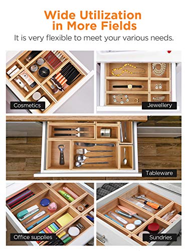 InnoGear Set of 8 Desk Drawer Organiser Trays, Bamboo Storage Boxes Divider with 4-Size Make-up Organiser for Office… 5 InnoGear Set of 8 Desk Drawer Organiser Trays, Bamboo Storage Boxes Divider with 4-Size Make-up Organiser for Office… - Image 5
