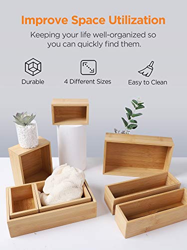 InnoGear Set of 8 Desk Drawer Organiser Trays, Bamboo Storage Boxes Divider with 4-Size Make-up Organiser for Office… 7 InnoGear Set of 8 Desk Drawer Organiser Trays, Bamboo Storage Boxes Divider with 4-Size Make-up Organiser for Office… - Image 7