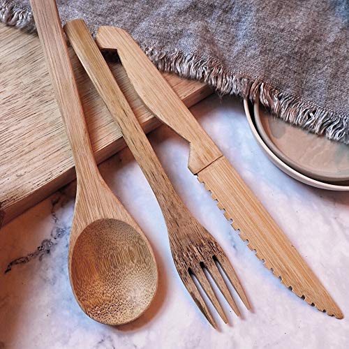 Jungle Culture® Portable Bamboo Cutlery Set | Zero Waste Reusable Wooden Cutlery | Knife, Fork, Spoon, Straw, Brush… 4 Jungle Culture® Portable Bamboo Cutlery Set | Zero Waste Reusable Wooden Cutlery | Knife, Fork, Spoon, Straw, Brush… - Image 4