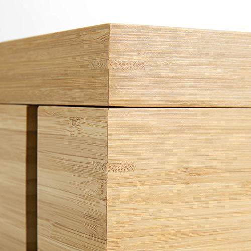 KD Essentials Bamboo cable & storage box, cable management organiser box for cables/power adapters, for a clutter-free space – plastic-free & robust, with lid and practical storage surface 3 KD Essentials Bamboo cable & storage box, cable management organiser box for cables/power adapters, for a clutter-free space – plastic-free & robust, with lid and practical storage surface - Image 3