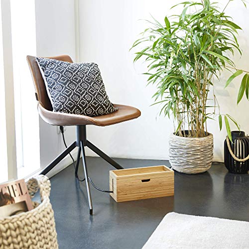 KD Essentials Bamboo cable & storage box, cable management organiser box for cables/power adapters, for a clutter-free space – plastic-free & robust, with lid and practical storage surface 5 KD Essentials Bamboo cable & storage box, cable management organiser box for cables/power adapters, for a clutter-free space – plastic-free & robust, with lid and practical storage surface - Image 5