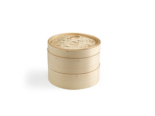 Ken Hom Bamboo Two-Tier Steamer, 20cm, Cream 1 Ken Hom Bamboo Two-Tier Steamer, 20cm, Cream