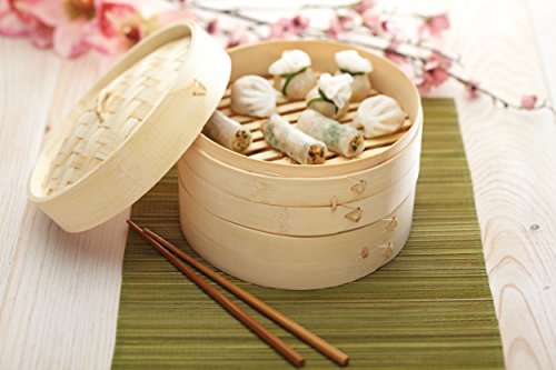 KitchenCraft World of Flavours 2cm Bamboo Steamer Basket, 2 Tier, Ideal for Best for Dim Sum, Vegetables, Bao Buns, Meat and Fish, Beige 2 KitchenCraft World of Flavours 2cm Bamboo Steamer Basket, 2 Tier, Ideal for Best for Dim Sum, Vegetables, Bao Buns, Meat and Fish, Beige - Image 2