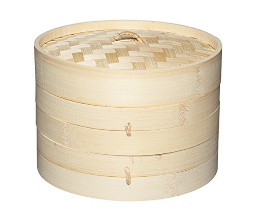 KitchenCraft World of Flavours 2cm Bamboo Steamer Basket, 2 Tier, Ideal for Best for Dim Sum, Vegetables, Bao Buns, Meat and Fish, Beige 1 KitchenCraft World of Flavours 2cm Bamboo Steamer Basket, 2 Tier, Ideal for Best for Dim Sum, Vegetables, Bao Buns, Meat and Fish, Beige