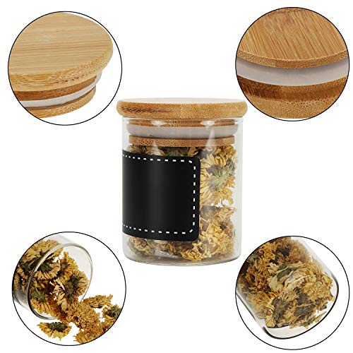 Lawei 12 Pcs Spice Jars with Bamboo Lids Glass Air Tight Food Cereal Storage Container & 24 Labels for Jam Pasta Coffee… 2 Lawei 12 Pcs Spice Jars with Bamboo Lids Glass Air Tight Food Cereal Storage Container & 24 Labels for Jam Pasta Coffee… - Image 2