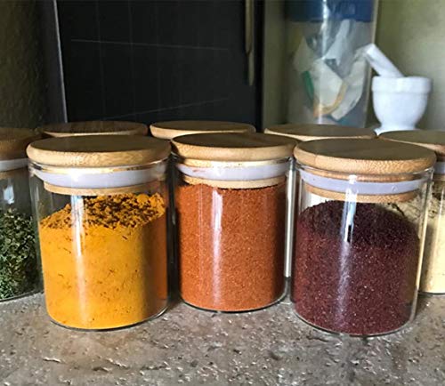 Lawei 12 Pcs Spice Jars with Bamboo Lids Glass Air Tight Food Cereal Storage Container & 24 Labels for Jam Pasta Coffee… 3 Lawei 12 Pcs Spice Jars with Bamboo Lids Glass Air Tight Food Cereal Storage Container & 24 Labels for Jam Pasta Coffee… - Image 3