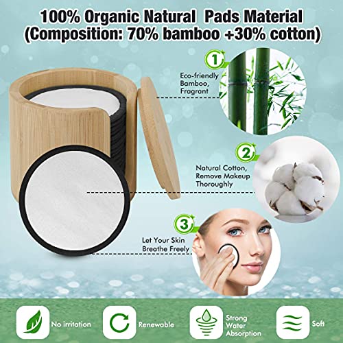 MISICH Reusable Bamboo Cotton Makeup Remover Pads,100% Organic reusable bamboo cotton rounds,16 Pack,Washable Laundry… 2 MISICH Reusable Bamboo Cotton Makeup Remover Pads,100% Organic reusable bamboo cotton rounds,16 Pack,Washable Laundry… - Image 2