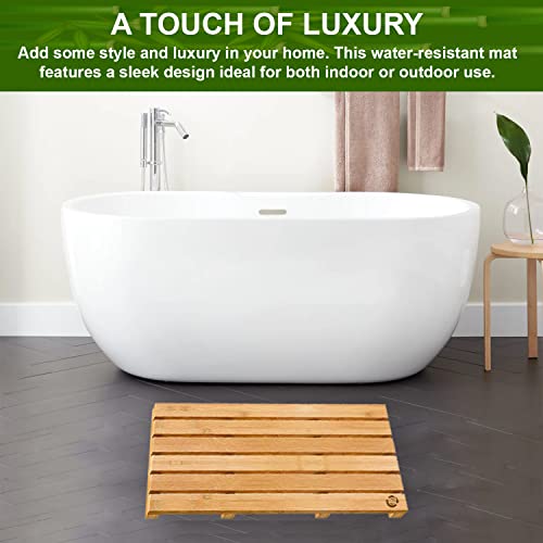MantraRaj Bathroom Duckboard Bamboo Bath Mat Wooden Bath Mats For