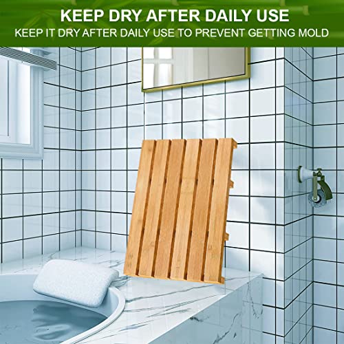 MantraRaj Premium Bamboo Bath Mat - 60x40cm Non-Slip Feet, Ideal for Home, Hotels, Spa, Indoor & Outdoor Use Bathroom Duckboard | Natural Bamboo Shower Mat | Wooden Bath Mat 5 MantraRaj Premium Bamboo Bath Mat - 60x40cm Non-Slip Feet, Ideal for Home, Hotels, Spa, Indoor & Outdoor Use Bathroom Duckboard | Natural Bamboo Shower Mat | Wooden Bath Mat - Image 5