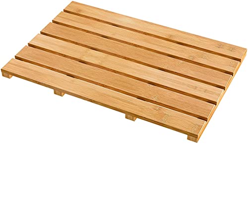 MantraRaj Premium Bamboo Bath Mat - 60x40cm Non-Slip Feet, Ideal for Home, Hotels, Spa, Indoor & Outdoor Use Bathroom Duckboard | Natural Bamboo Shower Mat | Wooden Bath Mat 1 MantraRaj Premium Bamboo Bath Mat - 60x40cm Non-Slip Feet, Ideal for Home, Hotels, Spa, Indoor & Outdoor Use Bathroom Duckboard | Natural Bamboo Shower Mat | Wooden Bath Mat