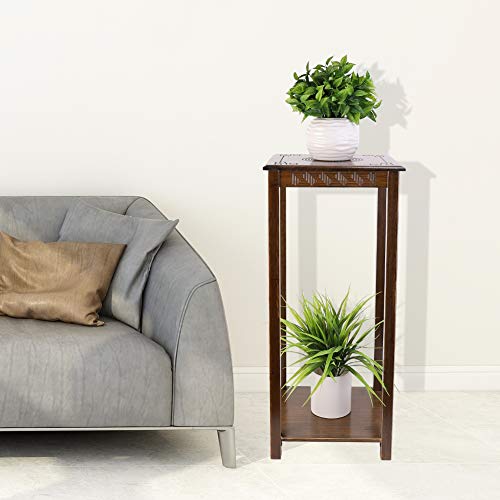 Medla 2 Tier Plant Pot Stand, Bamboo Shelving Unit Plant Shelf Indoor Flower Pot Holder 25x25x75CM 3 Medla 2 Tier Plant Pot Stand, Bamboo Shelving Unit Plant Shelf Indoor Flower Pot Holder 25x25x75CM - Image 3