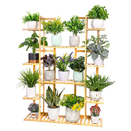 Medla Bamboo Plant Shelf, Multi-Function Plant Holder with 9 Shelves, Vertical Design Flower Pot Stand, Ideal for Home, Balcony, Terrace, Garden, Office, Coffee – 123 x 89 x 19.5 cm, Maximum Load 95 1 Medla Bamboo Plant Shelf, Multi-Function Plant Holder with 9 Shelves, Vertical Design Flower Pot Stand, Ideal for Home, Balcony, Terrace, Garden, Office, Coffee – 123 x 89 x 19.5 cm, Maximum Load 95