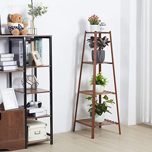 UNHO 4 Tiered Plant Stand, Bamboo Plant Pot Holder Tall Plant Display
