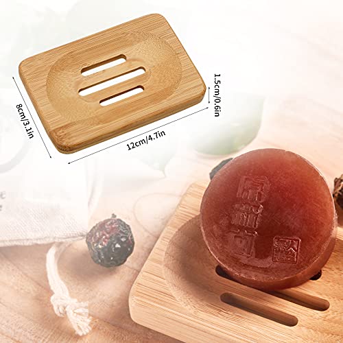 Mutsitaz 2 Packs Natural Wooden Bamboo Soap Dish Storage Holder Handmade Soap Holder for Bathroom Shower, Soap Dish… 4 Mutsitaz 2 Packs Natural Wooden Bamboo Soap Dish Storage Holder Handmade Soap Holder for Bathroom Shower, Soap Dish… - Image 4