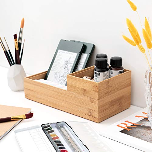 Navaris Bamboo Storage Boxes - Set of 2 Wooden Stackable Box Organisers for Bedroom, Kitchen, Bathroom, Living Room, Makeup, Jewellery, Accessories 2 Navaris Bamboo Storage Boxes - Set of 2 Wooden Stackable Box Organisers for Bedroom, Kitchen, Bathroom, Living Room, Makeup, Jewellery, Accessories - Image 2