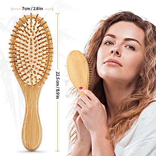 Pack of 2 Bamboo Hair Brushes, 100 Natural Hair Brush with Bamboo
