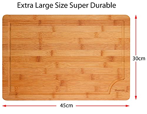 Premium Organic Bamboo Wooden Chopping Board by Harcas. Extra Large Size Cutting Board 45cm x 30cm x 2cm. Best for Meat, Vegetables, Tapas and Cheese. Professional Grade for Durability. Drip Groove 5 Premium Organic Bamboo Wooden Chopping Board by Harcas. Extra Large Size Cutting Board 45cm x 30cm x 2cm. Best for Meat, Vegetables, Tapas and Cheese. Professional Grade for Durability. Drip Groove - Image 5