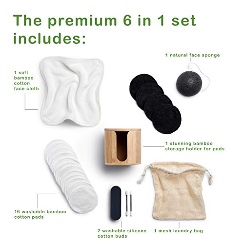 Sustainable Beauty Set, Reusable Makeup Remover Pads | Reusable Cotton Buds | Konjac Sponge | Face Cloth| Bamboo | Storage Box | Laundry Bag | Eco Friendly Gifts | Zero Waste | Vegan Gifts For Women 2 Sustainable Beauty Set, Reusable Makeup Remover Pads | Reusable Cotton Buds | Konjac Sponge | Face Cloth| Bamboo | Storage Box | Laundry Bag | Eco Friendly Gifts | Zero Waste | Vegan Gifts For Women - Image 2