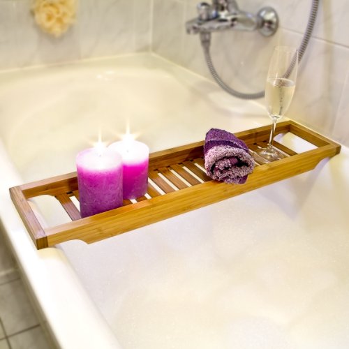 Relaxdays bamboo bath rack, with lattice look, bath bridge for soap or sponges, with holders, natural, H x W x D approx. 4 x 64 x 15 cm 3 Relaxdays bamboo bath rack, with lattice look, bath bridge for soap or sponges, with holders, natural, H x W x D approx. 4 x 64 x 15 cm - Image 3