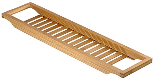Relaxdays bamboo bath rack, with lattice look, bath bridge for soap or sponges, with holders, natural, H x W x D approx. 4 x 64 x 15 cm 2 Relaxdays bamboo bath rack, with lattice look, bath bridge for soap or sponges, with holders, natural, H x W x D approx. 4 x 64 x 15 cm - Image 2