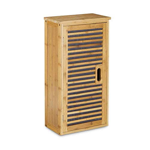 Relaxdays Bamboo Size: 66 x 35 x 20 cm with 2 Shelves with Storage Space Accessories Wall Cabinet or Standing Cupboard for The Bathroom, and Living Room, Natural Brown, 20 x 35 x 66 cm 1 Relaxdays Bamboo Size: 66 x 35 x 20 cm with 2 Shelves with Storage Space Accessories Wall Cabinet or Standing Cupboard for The Bathroom, and Living Room, Natural Brown, 20 x 35 x 66 cm