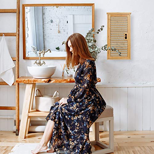 Relaxdays Bamboo Wall-Mounted Bathroom Cabinet, 2 Shelves, Height-Adjustable, H x W x D: 66 x 35 x 20 cm, Natural 3 Relaxdays Bamboo Wall-Mounted Bathroom Cabinet, 2 Shelves, Height-Adjustable, H x W x D: 66 x 35 x 20 cm, Natural - Image 3