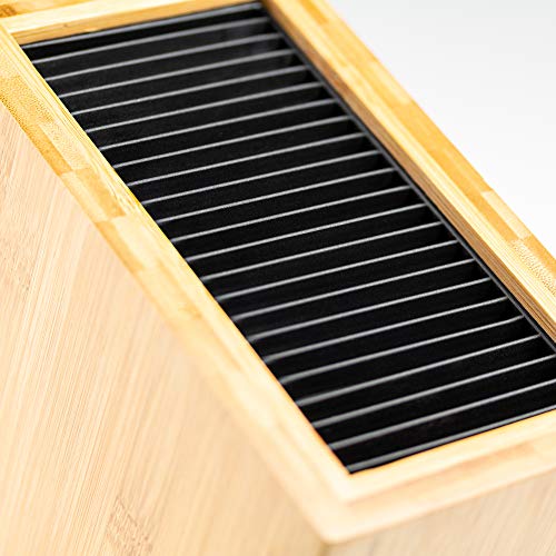 Rockingham Forge Sloping Bamboo Universal Knife Block, 20 Slots for Knives up to 20cm Blade Length, 27cm 2 Rockingham Forge Sloping Bamboo Universal Knife Block, 20 Slots for Knives up to 20cm Blade Length, 27cm - Image 2