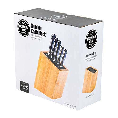 Rockingham Forge Sloping Bamboo Universal Knife Block, 20 Slots for Knives up to 20cm Blade Length, 27cm 3 Rockingham Forge Sloping Bamboo Universal Knife Block, 20 Slots for Knives up to 20cm Blade Length, 27cm - Image 3