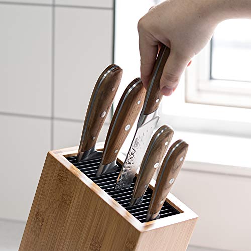 Rockingham Sloping Bamboo Universal Knife Block, 20 Slots for