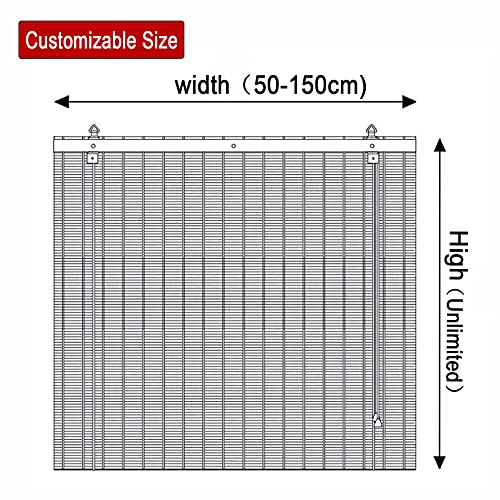 Roller blind Retro Bamboo Blinds,Natural Wood Window Shades Blinds,Bamboo Light Filtering Custom Roman Shades,Anti-UV Dustproof Decorative Curtain,for Indoor/Outdoor/Garden (110x120cm/43x47in) - Image 4