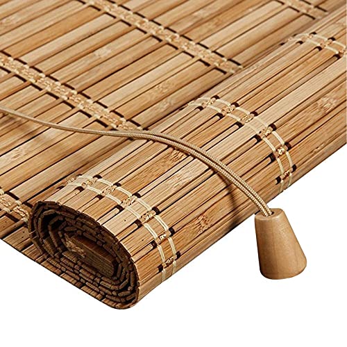 Roller blind Retro Bamboo Blinds,Natural Wood Window Shades Blinds,Bamboo Light Filtering Custom Roman Shades,Anti-UV Dustproof Decorative Curtain,for Indoor/Outdoor/Garden (110x120cm/43x47in)